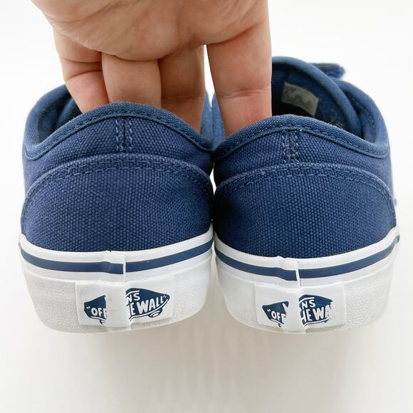 Van’s Atwood Velcro Canvas Shoes Navy Blue White Youth 2 - Picture 5 of 8